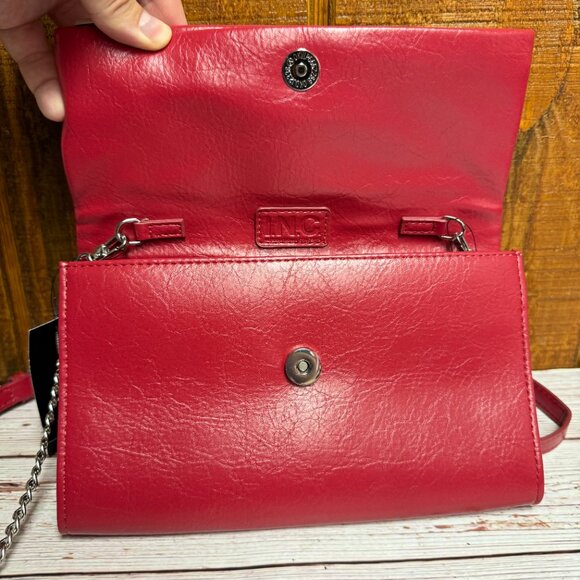 I.N.C. INTERNATIONAL CONCEPTS Averry Tunnel Convertible Clutch Crossbody – Red P - Picture 4 of 6
